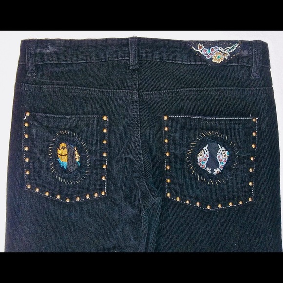 Jenny Jen Collection Black Patchwork Corduroy Jean - Picture 7 of 8
